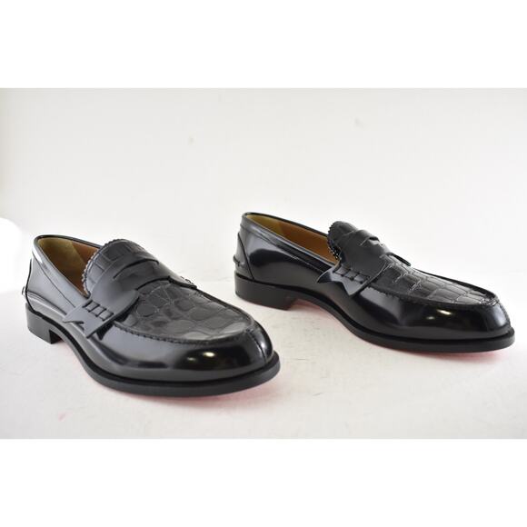 Christian Louboutin Penny Flat Black Croc Calf Leather Slip On Dress Loafer 42 9 main image 10